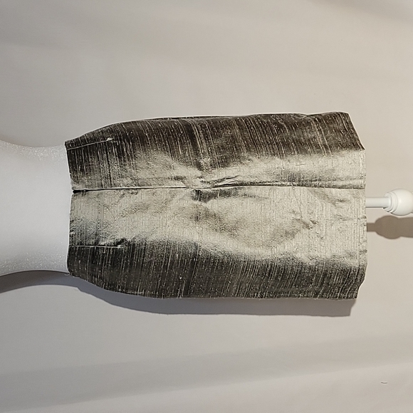 Silver Grey Silk Skirt - Picture 4 of 10